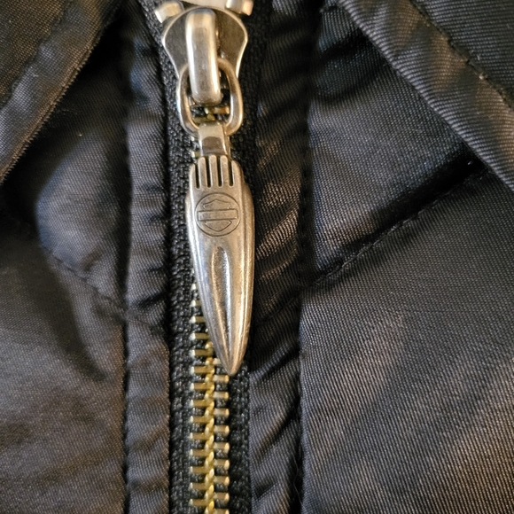Harley Davidson Black Silky Quilted Puffer Style Jacket sz 1W - Picture 9 of 14